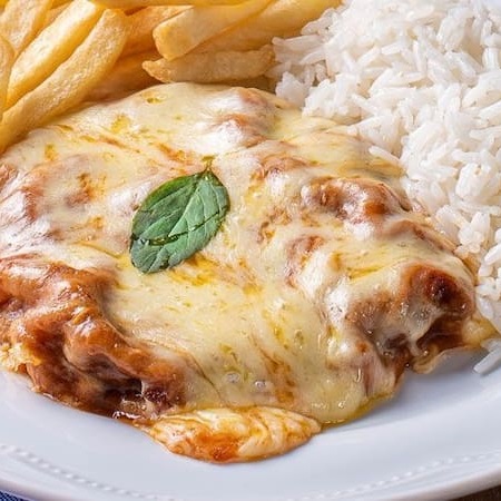 Marmitex de filé de frango aparmegiana Marmitex de filé de frango aparmegiana
